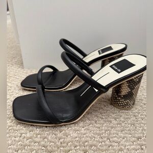 Dolce Vita Black Strappy, Snakeskin Heel